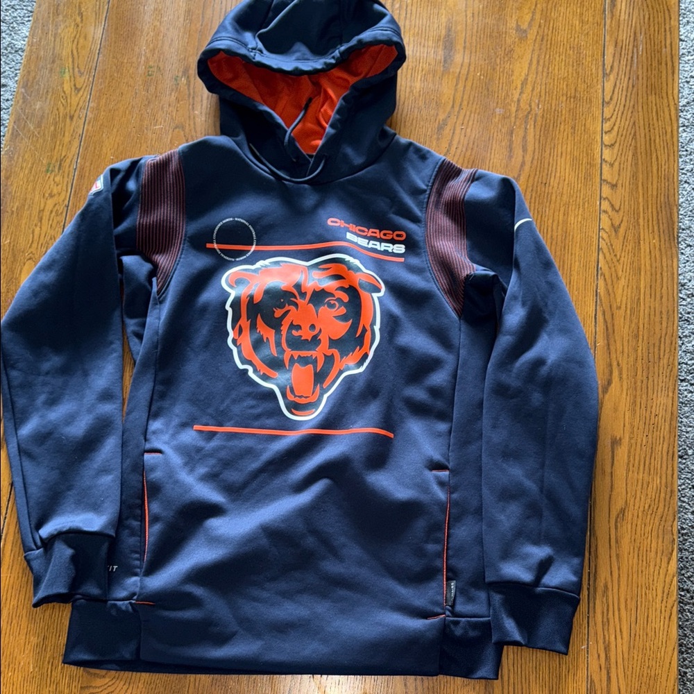 Women's Nike Navy Chicago Bears Sideline Performance Pullover Hoodie